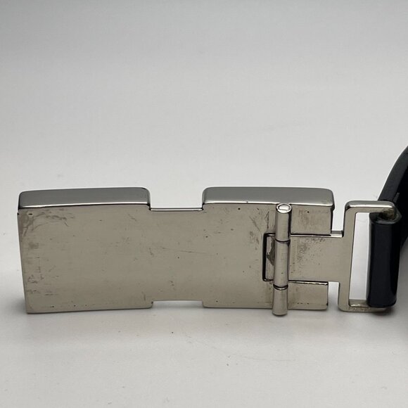 PRADA Black Saffiano Leather Belt w/ Silvertone Buckle - 28"- Preowned - Picture 3 of 7